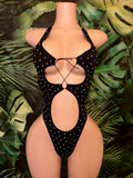 Black Bodysuit (Front Tie/ Stoned)